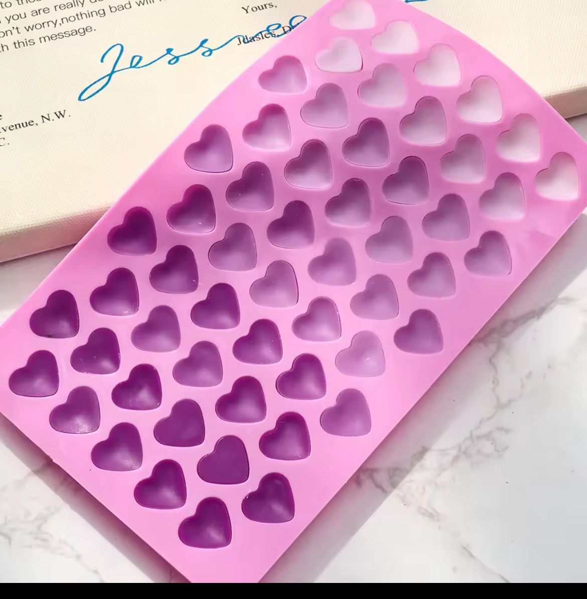 55 Compartment Heart Silicone Candle Mold Valentine's Day Candles Making Kit DIY Love Cake Chocolate Baking Mould Party Gifts