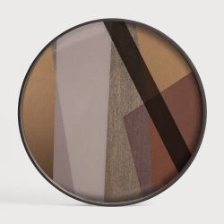 Ethnicraft Designer Round Glass Tray -- Angle Collection