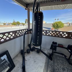 Home Gym Bundle: Bowflex 60lb SelectTechs + 75lb Hex Pair + Heavy Bag+Bench