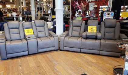 Genuine leather power reclining sofa or love seat
