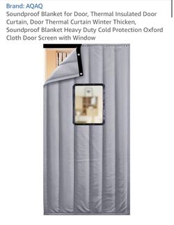 NEW Heavy-Duty Insulated Door Curtain – Thermal & Sound Barrier – 48” x 94”