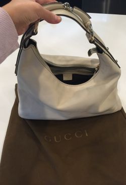 Gucci leather ivory hobo bag