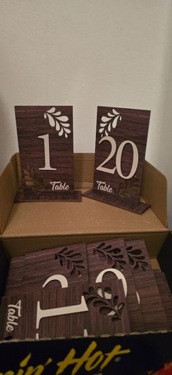 Table numbers 1-20