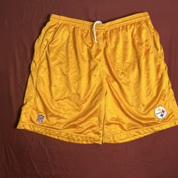 NFL PITTSBURGH STEELERS Polyester Jersey Men’s SHORTS GOLD (XL)