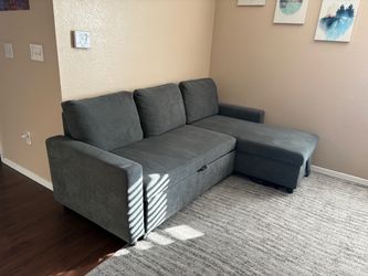 Gray Sectional Sofa with Storage Chaise