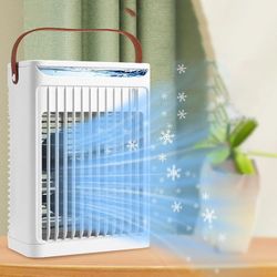 EKsma Portable Air Conditioner Portable Mini Cooling Fan Large Spray Aircooler Screen Display Large Airvolume Desktop Cold Fan Portable Electric Fan w