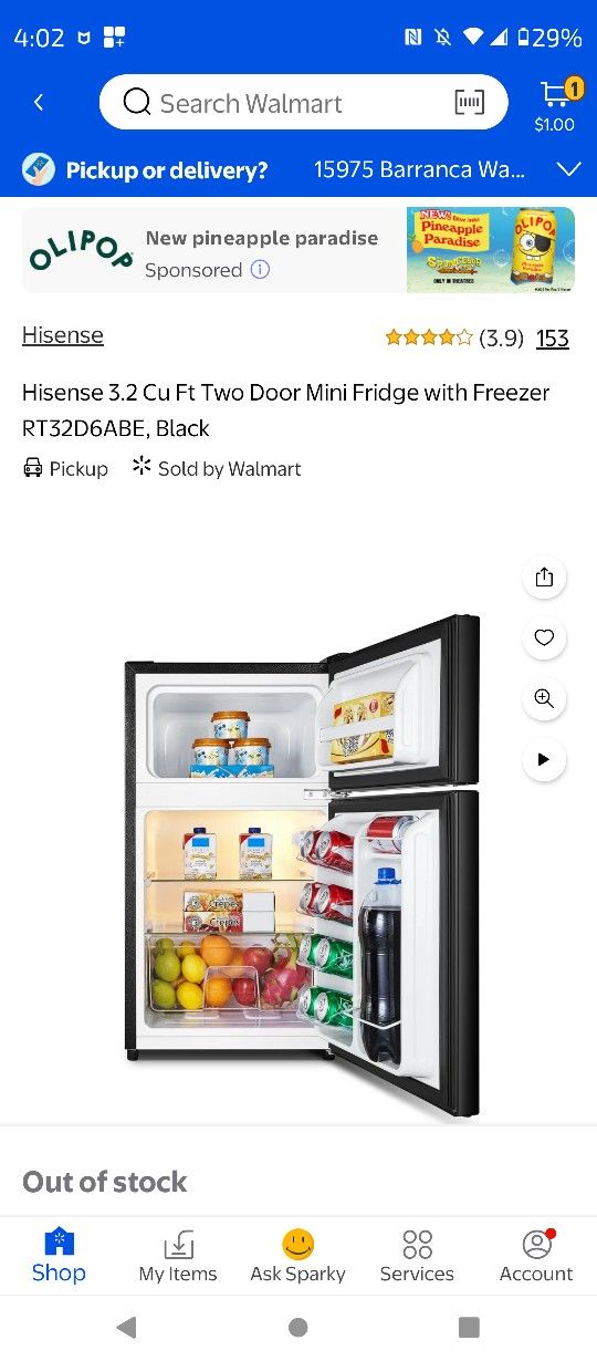 Mini Fridge With Freezer $90 Firm