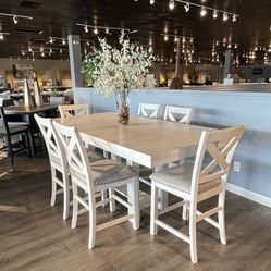 White Counter Height Dining Room Set 