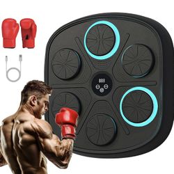 Music Boxing Machine with Boxing Gloves, Wall Mounted Smart Music Boxing Trainer
