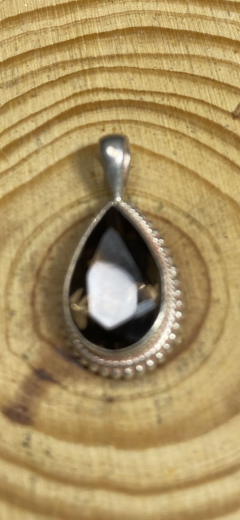 Vintage Sterling Smokey Quartz Pendant 
