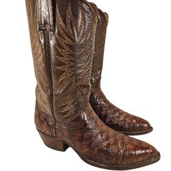 VTG  DAN POST MAN BROWN WESTERN COWBOY BOOTS SIZE 11 D
