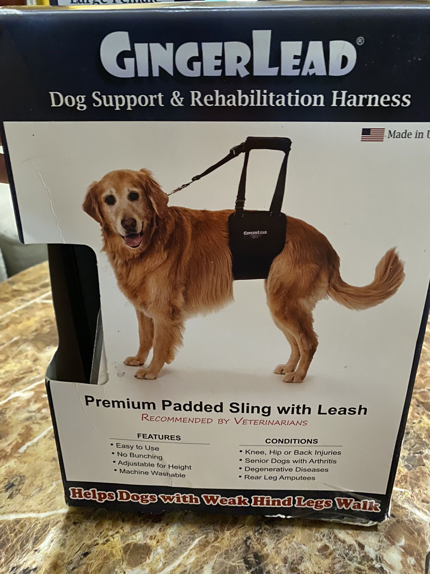 New GingerLead Dog Support & Harness 