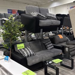 2pc Gridiron Living Room Set