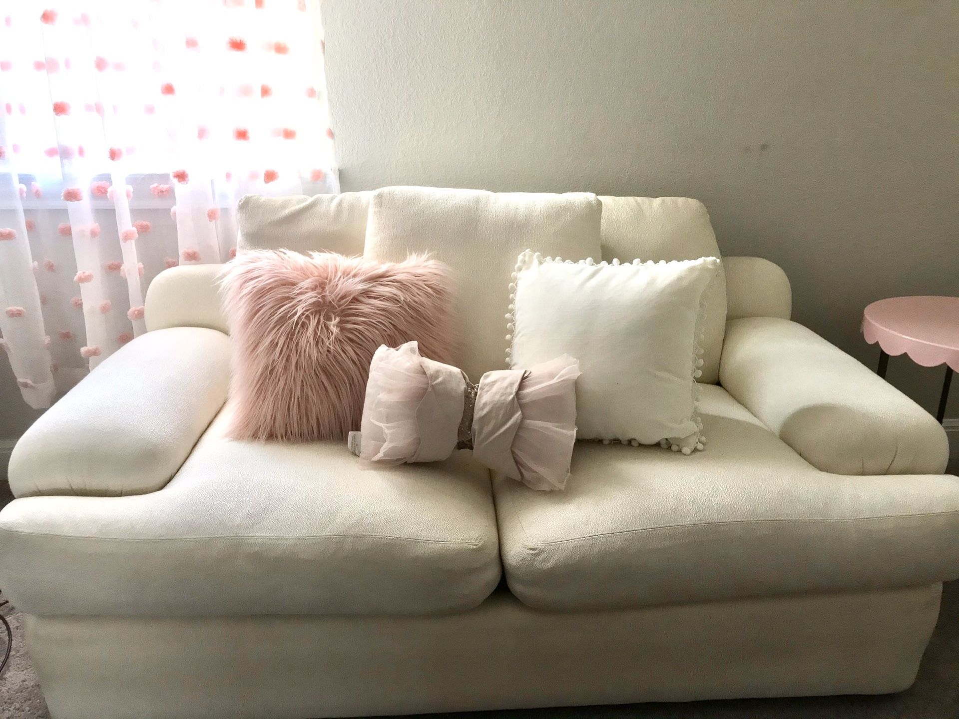 Off white loveseat sofa chair