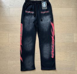 Hellstar Black And Red Classic Logo Sweatpants