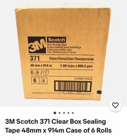 3M Scotch 371 Clear Box Sealing Tape 6-Pack