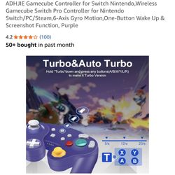 $10-Gamecube Controller for Switch Nintendo, Wireless Gamecube Switch Pro Controller for Nintendo Switch/PC/Steam,6-Axis Gyro Motion,One-Button Wake U