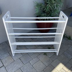 White Shoe Rack Organizer Or Clothes Drying Rack 