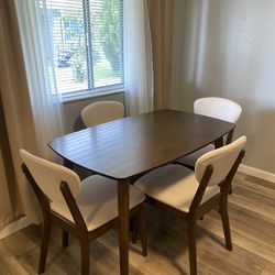 Mid-Century Dining Table with 4 Chairs 