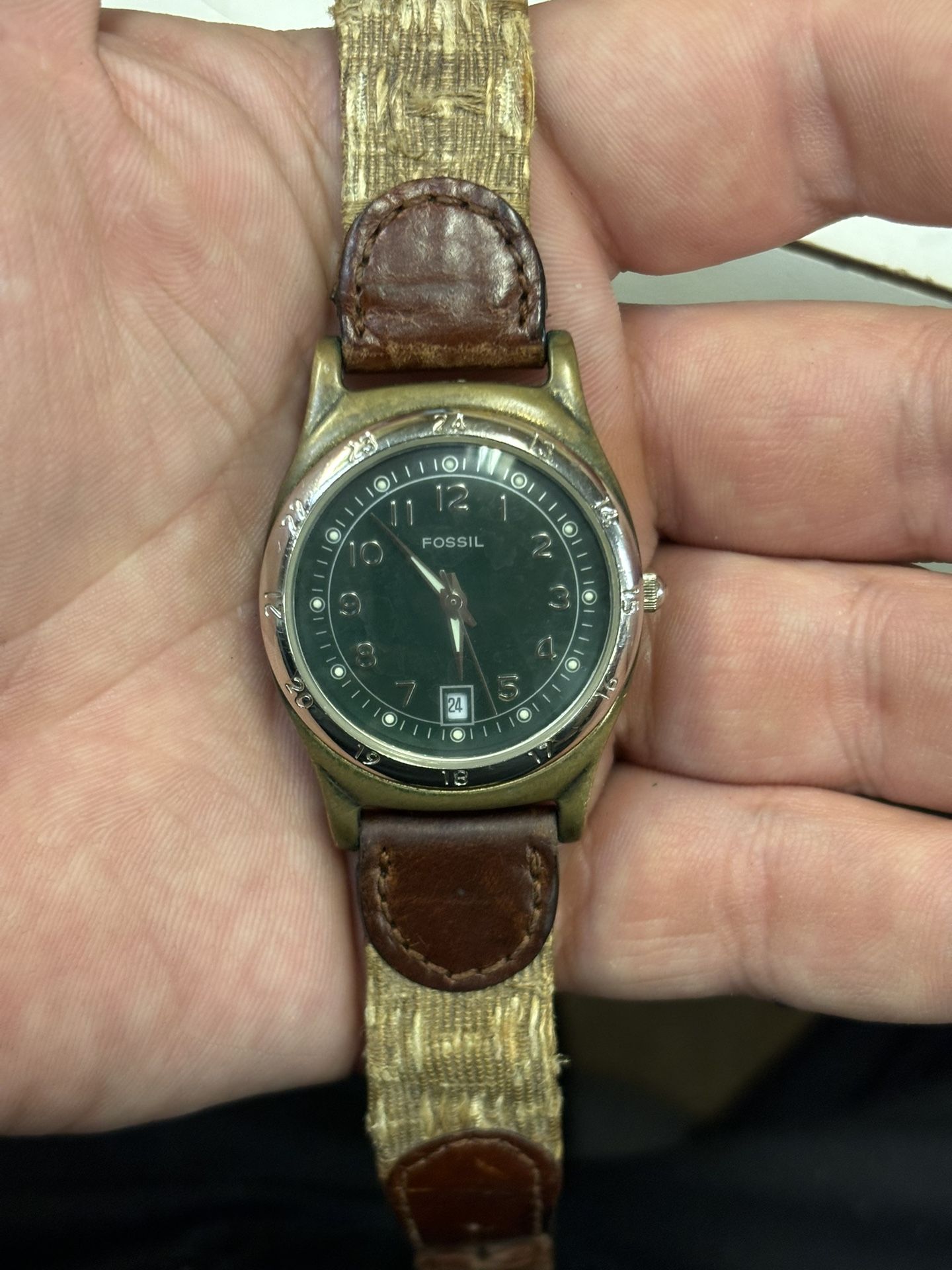 Vintage Authentic Fossil EC-6845 Men’s Watch! New Battery! 