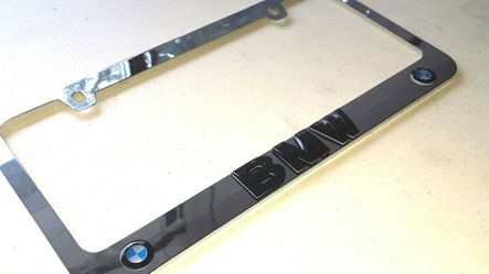 BMW 3d chrome steel license frame