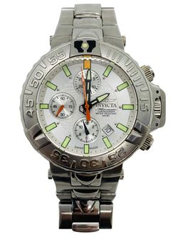 Invicta Subaqua Noma II Automatic 52mm Watch Stainless Steel Band White Dial 7in