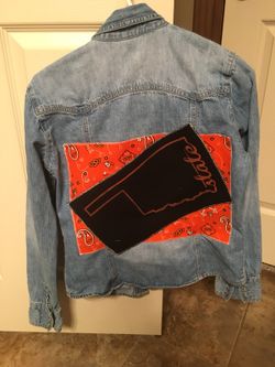 OSU jean jacket/shirt with pearl snaps