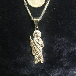 Stainless steel saint Jude design necklace