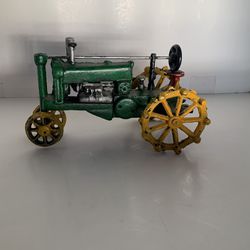 Vintage X503 Cast Iron John Deere Old Farm Toy Tractor  Size: 7” by 5”