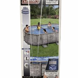 Pool / New Above Ground Coleman Power Steel 16' x 10' x 48" Oval Swimming Pool Set w Filter/ Pump - NEW!