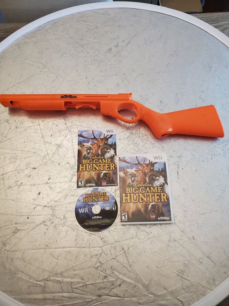 Cabela's Big Game Hunter And Activision Orange Cabela Rifle For Nintendo Wii Video Game System