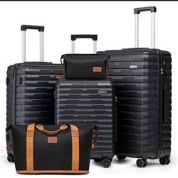New set of 5 pieces Luggage Black Color