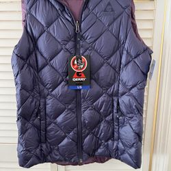 Women’s Puffer Vest L – Gerry Reversible Down Packable Vest – New