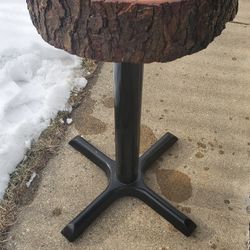 Live Edge Solid Wood Side Table – Natural Tree Slice, Heavy & Unique