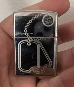 Zippo Dog Tags High Polish Chrome Lighter Unstruck Vintage Dogtags NEW