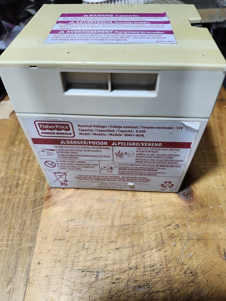 Fully Functional Power Wheels 12V Battery
