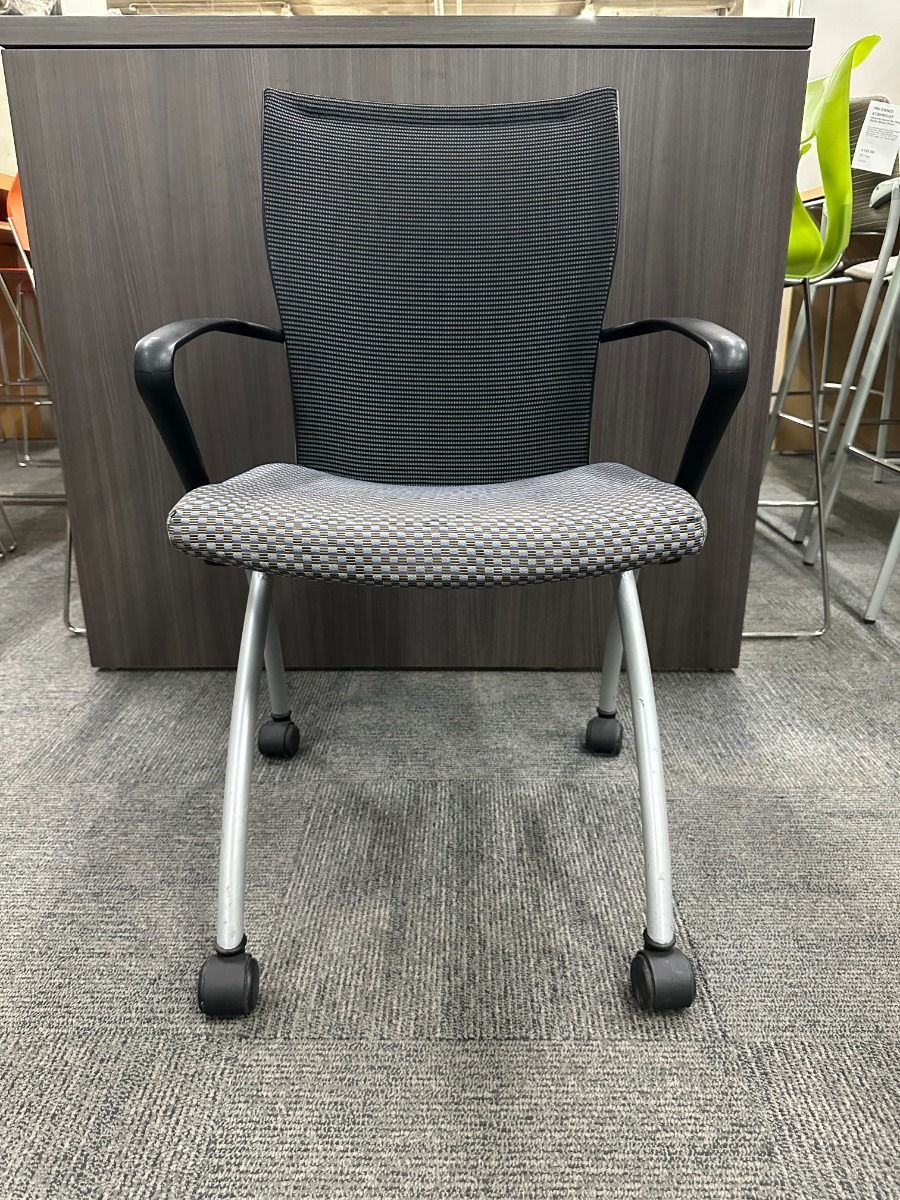 Haworth X99 Seminar Visitor Nesting Chair (Brown/Silver)