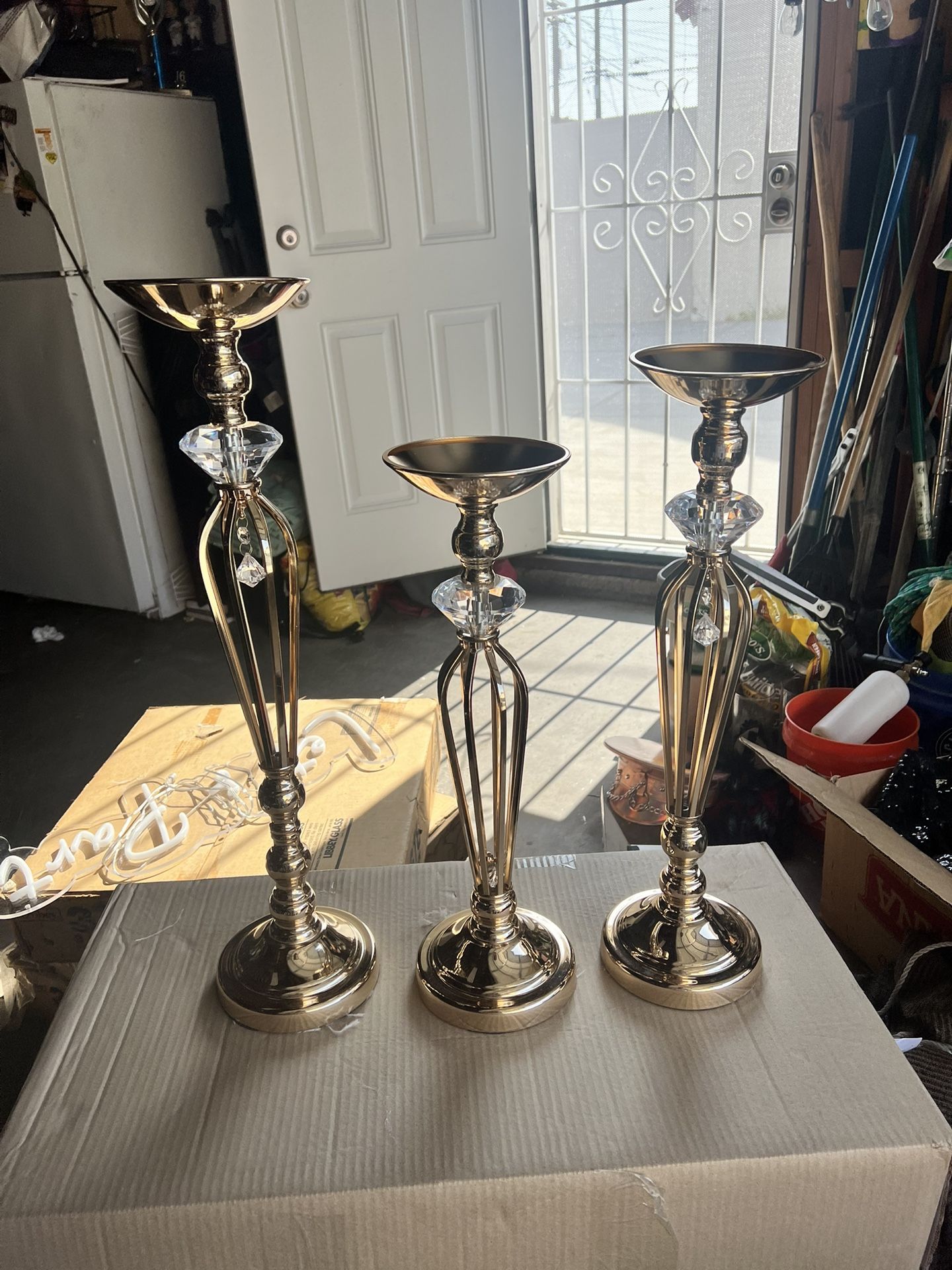 Set 3 Metal Pedestal Stand For Centerpieces