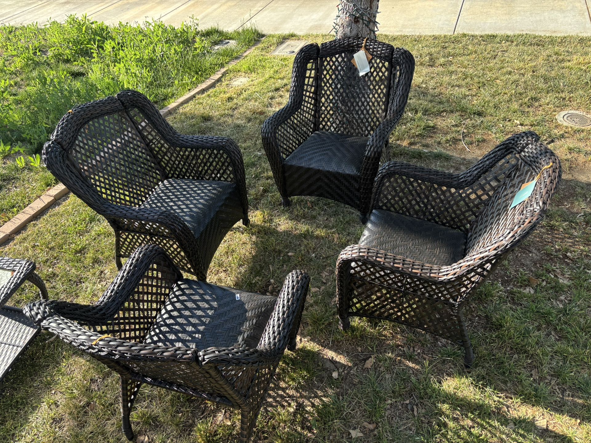 Piece Patio Furniture Set Dark Brown Wicker Brand New