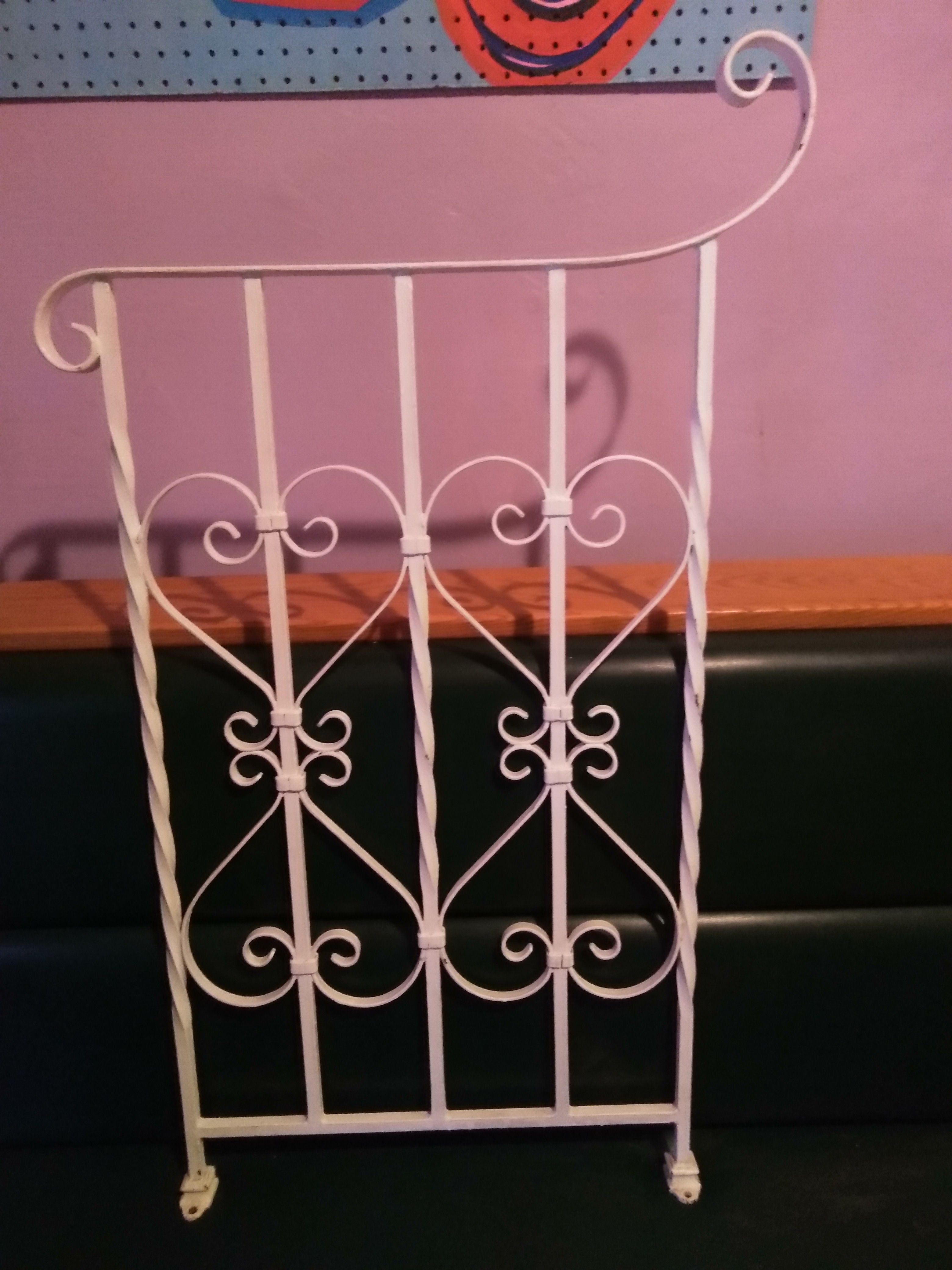 MID CENTURY WROUGHT IRON PORCH RAILING/W TWISTED SCROLL DESIGN