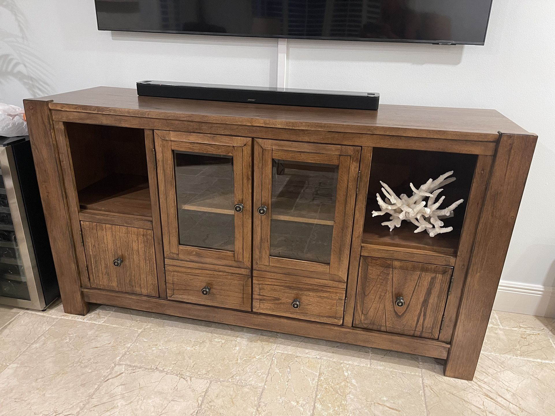 Ashley Furniture Solid Wood Console Table/ TV Stand  with Storage