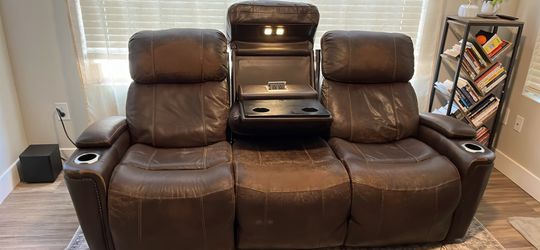 3 seated leather couch