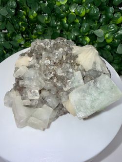 Apophyllite and Stilbite Crystal Cluster