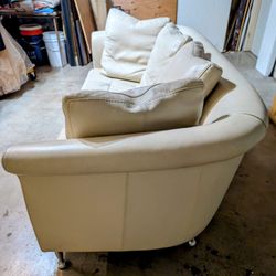 White leather couch