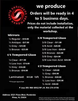 Glass Hardware Supply