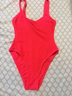 Hot Pink Textured One-Piece Swimsuit