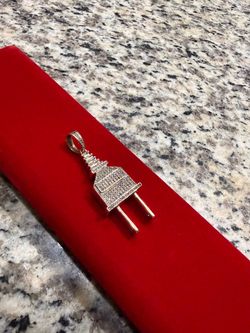 10k diamond gold plug pendant
