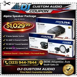 Alpine R Series 4 Channel Power Amplifier 6.5" 2-Way & 6x9" Coaxial Speaker System 600 Watts Package 🚨 Payment Options Available 🚨 No Credit Needed 