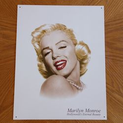 Vintage Marilyn Monroe Hollywood's Eternal Beauty Metal Sign/Poster