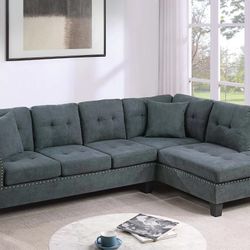Brand New Grey Sectional Sofa (Pillows Included)